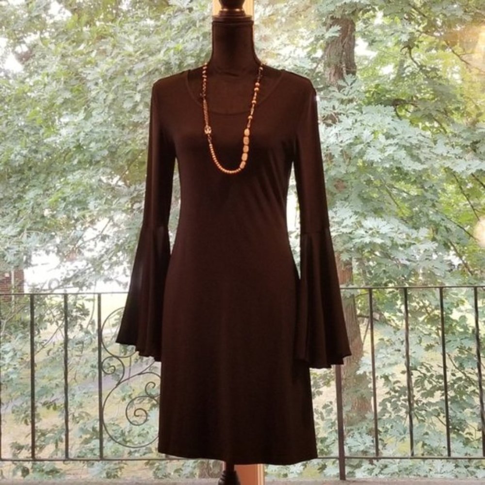 Catherine Malandrino Black Dress w/ Flared Sleeves - Picture 1 of 13